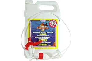 ROMAN ADHESIVES Piranha Ready-to-Use Liquid Wallpaper Remover Spray, for Paper and Stubborn Residue Removal, Quick Spray and Break Down, Clear, Non-staining (1 Gallon - 300 sq. ft.)