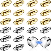 Magnetic Necklace Clasp, 24 Pairs Bracelet Clasps and Closures Jewelry Safety Locking Connectors Jewelry Clasp Converter Necklace Extender and Shortener Bracelet Helper Tool (Gold, Silver)