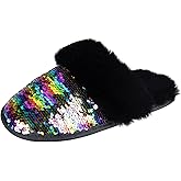 Jessica Simpson Girls Comfy Slippers - Cute Faux Fur Slip-on Shoes Memory Foam House Slipper