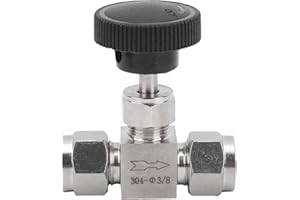Hyuduo Needle Valve, 304 Stainless Steel Valve 2‑Way High Pressure Needle Control, Straight Needle Valve, Regulating Valve fo