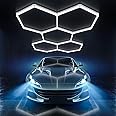 ALLYES Hexagon LED Garage Light, 5 Packs Hex LED Lights, 144W 17280LM 6500K White Super Bright Lighting, Car Detailing Ceiling Light for Workshop Warehouse Basement Gym