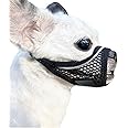 MoiiLavin Dog Muzzle, Soft Mesh Muzzles for Small Dogs, Chihuahua Shih Tzu Yorkie Pom, Short Snout Mouth Guard for Barking Biting Grooming, Breathable Adjustable Puppy Muzzle(Black, XXS)