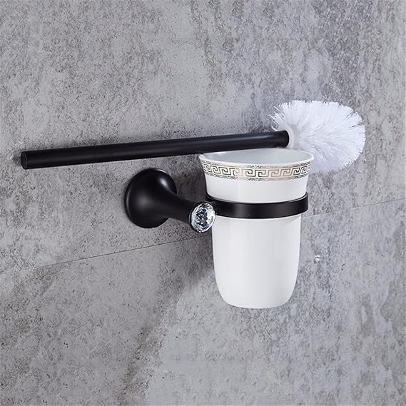 LHbox Tap Edelstahl Schwarz Legen Sie Bohren Bad Handtuch Haken zum Aufhängen Kit Toilettenpapierhalter Einzel Doppel Bar, WC