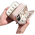 BS-MALL Travel Jewelry Box PU Leather Small Jewelry Organizer for Women Girls for Rings Earring Necklace Bracelet
