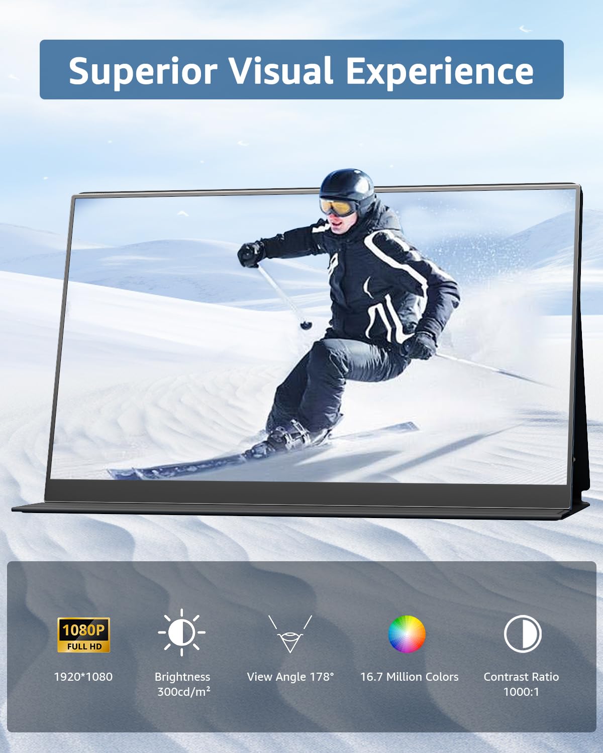 Yodoit Portable Monitor for Laptop, 15.6