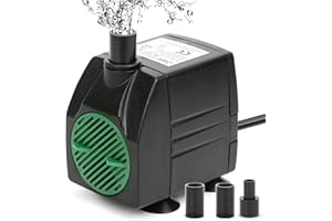 BARST Submersible Water Pump,290GPH Adjustable Aquarium Pump Pond Pump Ultra Quiet Fountain Pump with 3 Nozzles & 6ft Power Cord for Fish Tank, Statuary, Hydroponics,Outdoor Waterfall (1100L/H,16W)