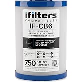 iFilters 0.5 Micron Multipure CB6 Compatible Carbon Block Water Filter | IF-CB6 | Direct CB6 Compatible Filter | 750 Gallons | Reduces CTO &amp; Sediment
