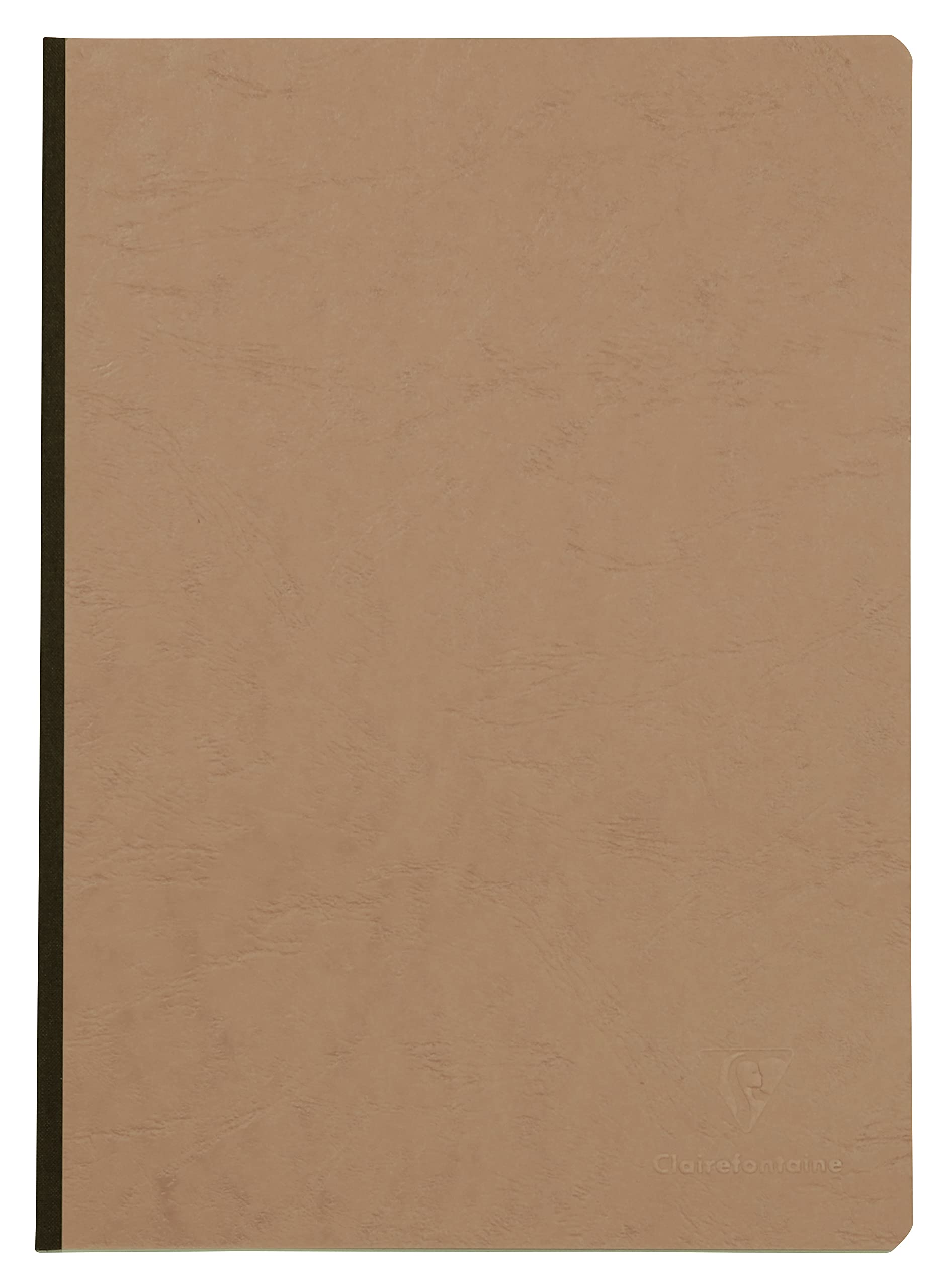 Clairefontaine 79142C Collection Age Bag - Sewn Notebook Canvas Back Tobacco - A4 21x29,7cm - 192 Small Square Pages - White Paper 90g - Card Cover Leather