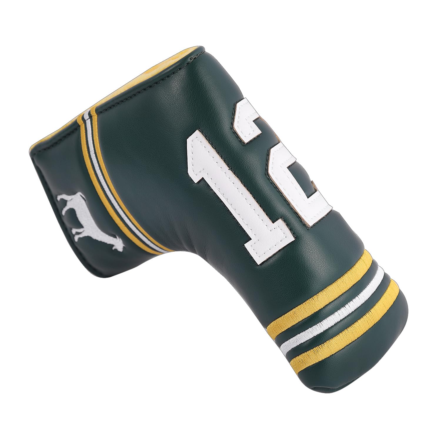 SHABIER Dark Green Golf Putter Cover with NO.12 Design Headcover for Blade Golf Putter Head Cover