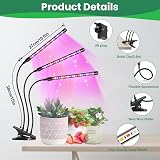 Garpsen 3-Head Plant Grow Light 60 LED Full Spectrum USB Timer 6/12/16H view 3