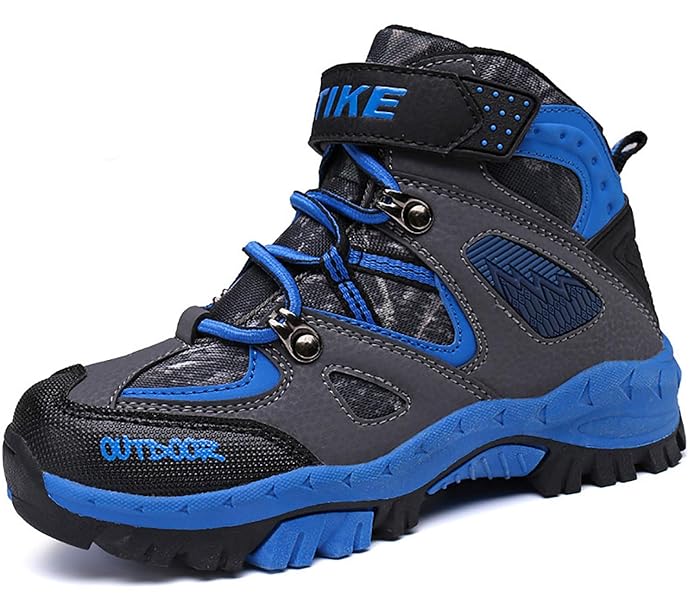 ASHION Trekking Wanderschuhe Kinder Rutschfest Jungen Winterschuhe Mid Schneestiefel Mädchen Warm Baumwollschuhe Wanderstiefe