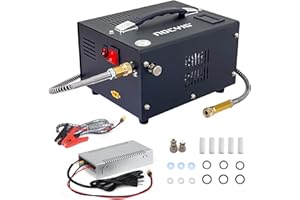 NDCYJG Pcp air compressor 4500PSI Portable PCP Compressor, 12V DC/110V AC PCP Airgun Compressor Manual-stop, w/External Power Adapter, Built-in Fan, Suitable for Paintball, Air Rifle, Scuba Bottle
