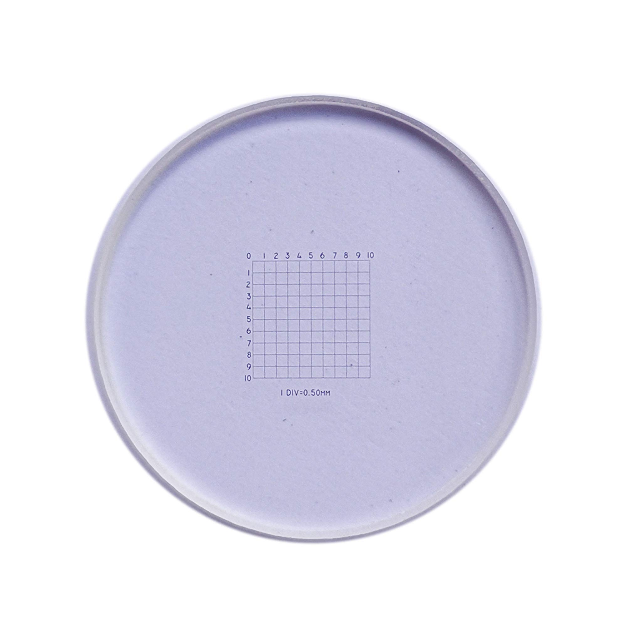 MUHWA 0.5mm Net Shaped Microscope Eyepiece Micrometer, Glass, White, MICROSCOPES, Calibration Slide