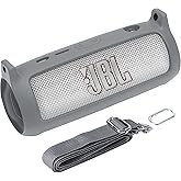 co2CREA Soft Silicone Case Replacement for JBL Flip 6 Portable Bluetooth Speaker (Grey Case)
