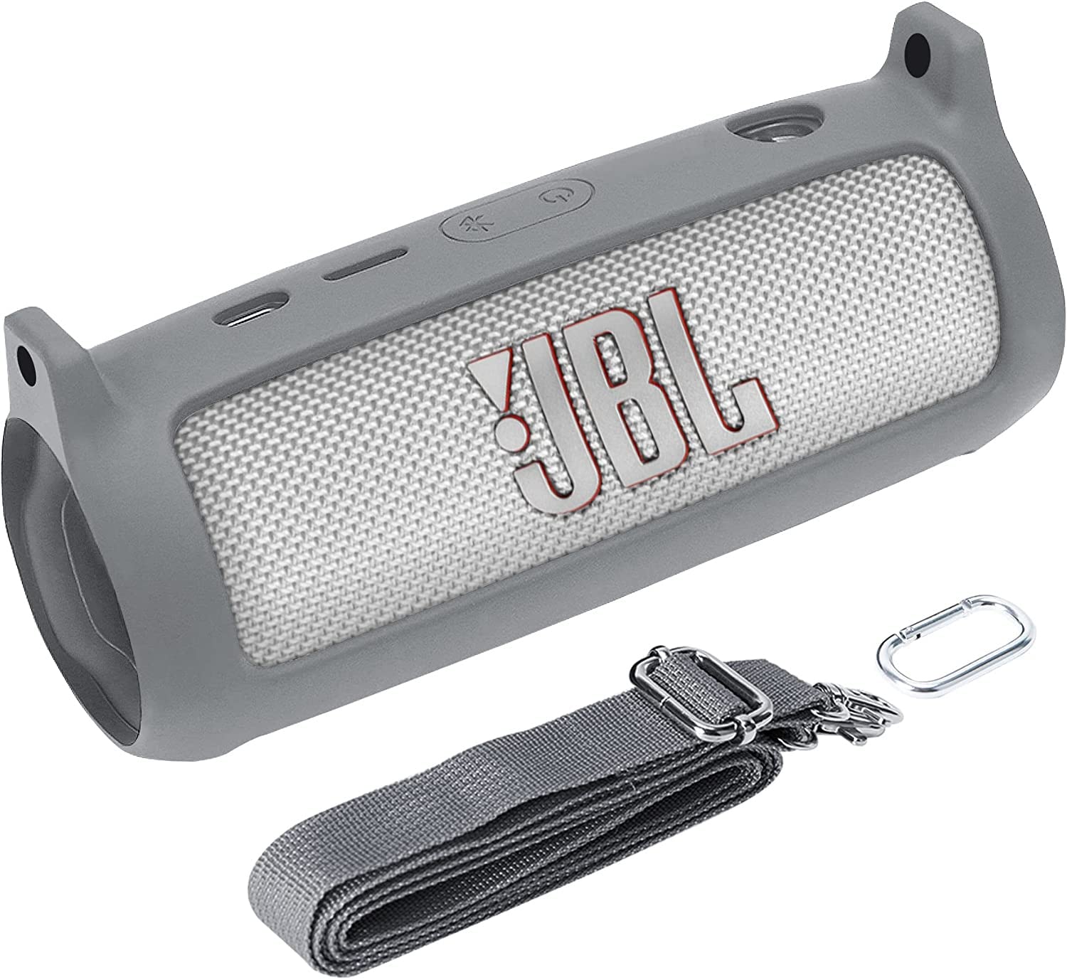 co2CREA Case Silicone for JBL Flip 6 Portable Bluetooth Speaker, Portable Ultra-light Protective Sleeve with Carabiner and Shoulder Strap (Speaker and Accessories not Included)