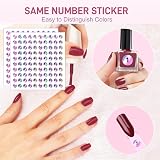 COSITTE 100pc Clear Nail Swatch Sticks with Labels & Ring Holder for Polish view 3