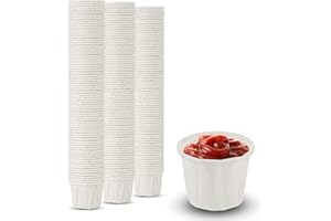 MT Products Individual Paper Portion Cups 1 oz. - Disposable Souffle Cups (Pack of 350) - Made in The USA