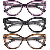 Ryegis 3 Pack Cat Eye Bifocal Reading Glasses for Women Stylish Blue Light Blocking Readers