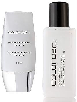 Colorbar Nail Polish Remover, 110ml + Colorbar New Perfect Match Primer, 30ml