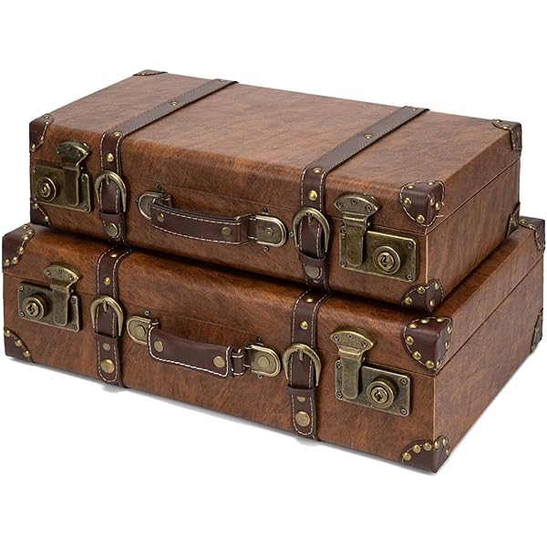 Amazon.com: Vintiquewise Vintage Keepsake Trunk & Suitcase Set of