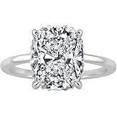 RURULUYA 4CT/4.5CT Elongated Cushion Cut Engagement Rings for Women, Simulated Diamond Ring, 925 Sterling Silver 18K White/Yellow Gold Plated Promise Ring