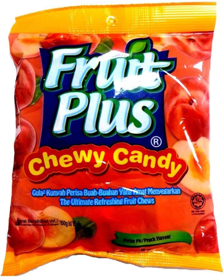 Fruit Plus Chewy Candy Peach Malaysia Chews 5.3 oz