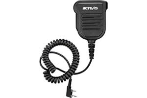Retevis Heavy Radio Microphone,IP54 Waterproof Shoulder Mic,Police Walkie Talkie Mic,for RT22 H777 RT21 RT68 RT86 RT85,Compatible with BAOFENG UV-5R BF-F8HP UV-5G Plus 5RM BF-888S Kenwood BTECH(1Pack)