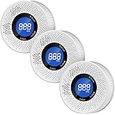3 Packs Carbon Monoxide Detectors, Travel Carbon Monoxide Detector Battery，Replaceable Battery Operated CO Detector Alarm with Digital Display for Warehouse, Kitchen, Restaurant,Hotel, Garage