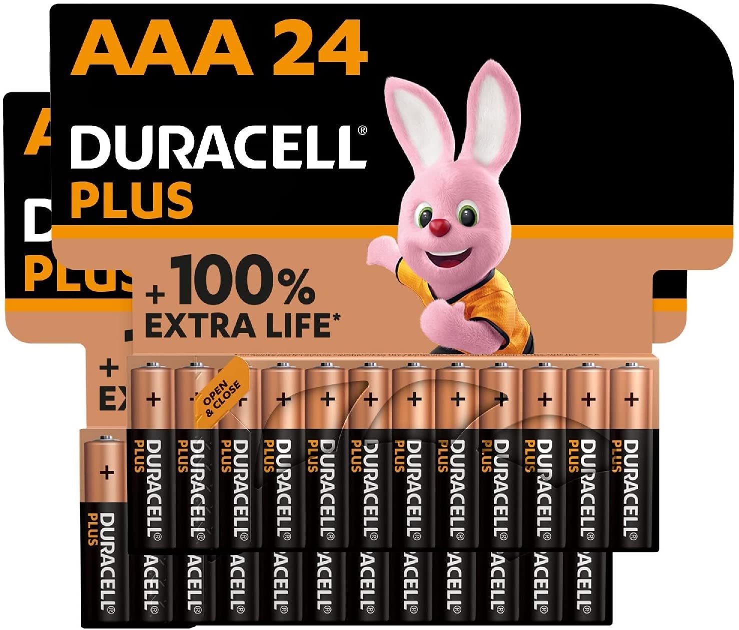 24x Duracell MN2400 Plus Power AAA Triple A Size Remote Battery Batteries