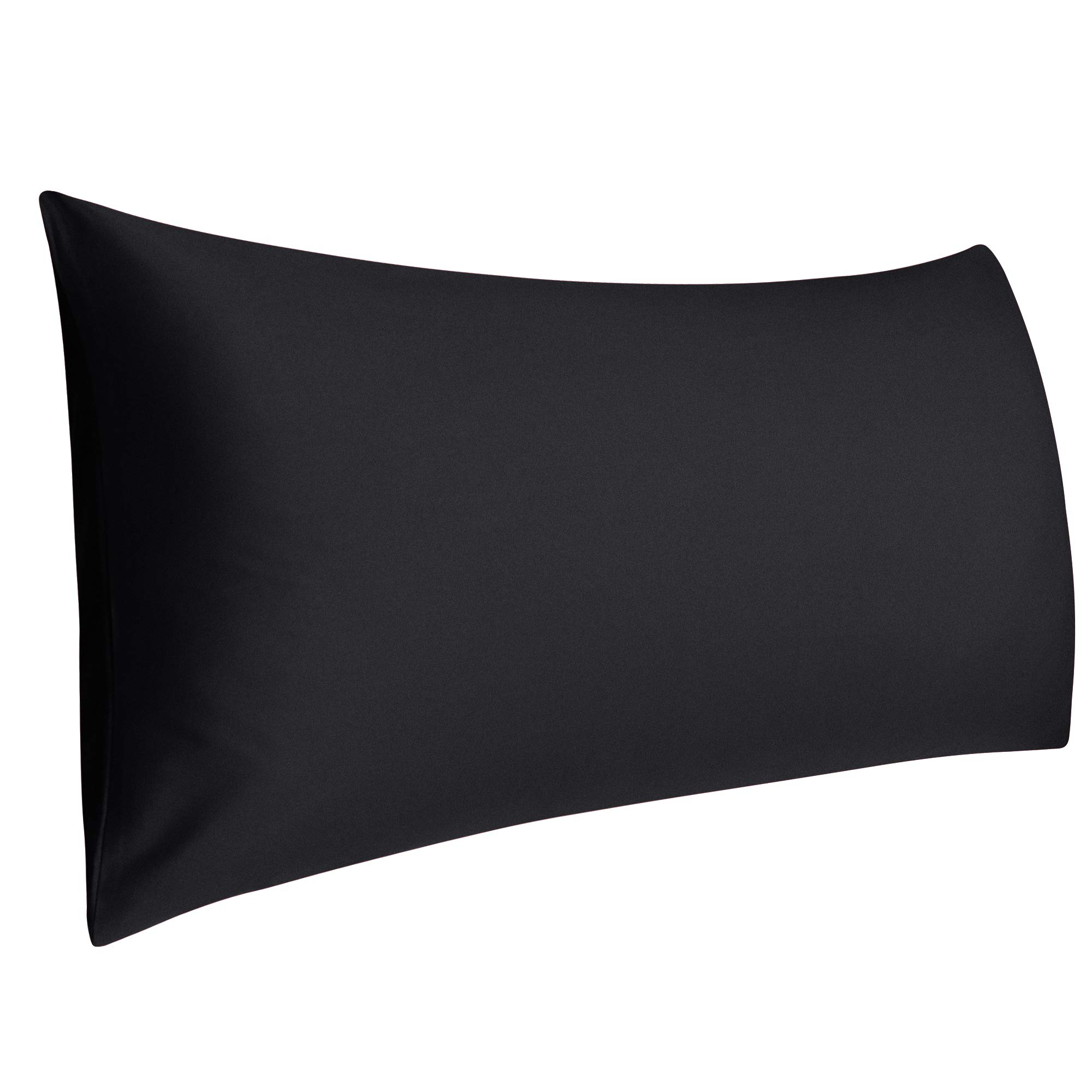 sourcing map Cotton 4ft Body Pillow Cover, Long Bolster Pillowcase - Envelope Closure - Pregnancy Body Support Cushion - Black