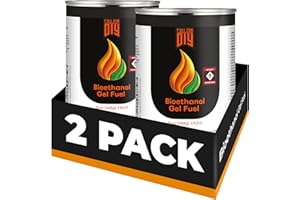Y'allCanDiy Gel Fuel Cans | Clean Burning & Smokeless Bioethanol Gel Fuel Long-Lasting Burn, Indoor & Outdoor Use (2 Pack, 13oz/368g)