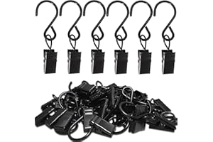 Baoswi 50 Pack Stainless Steel S Hooks Curtain Clips, Hanging Party Lights Clips, Hangers Gutter Photo Camping Tents, Art Cra