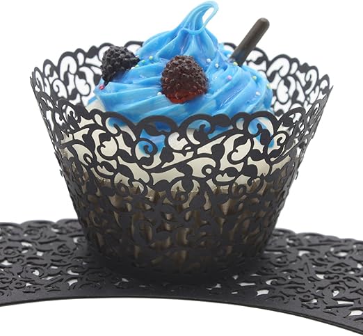 Amazon Com Uniqled Filigree Artistic Bake Cake Paper Cups Little