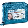 XINNSTAR Small Wallet for Women, Genuine Leather RFID Blocking Credit Card Holder Slim Compact Coin Purse Women's Wallets with ID Window 8 Card Slots