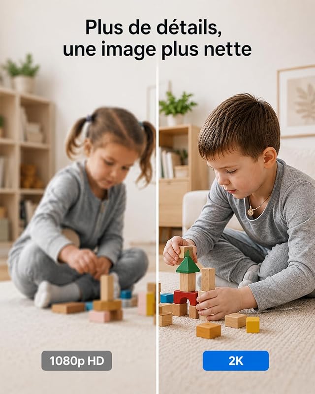 2K Camera Interieur WiFi 360° Intelligente Connectée,C210