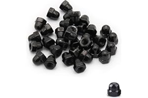 SCXCLY 60pcs Acorn Cap Nuts, M4 Thread Dia Acorn Cap Nut, 304 Stainless Steel (Black)