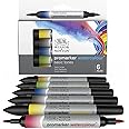 Winsor & Newton ProMarker Watercolor Marker Set, 6 Count, Basic Tones