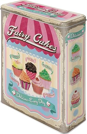 Nostalgic-Art Caja metálica de Estilo Retro - Fairy Cakes - Cup Cakes: Amazon.es: Hogar