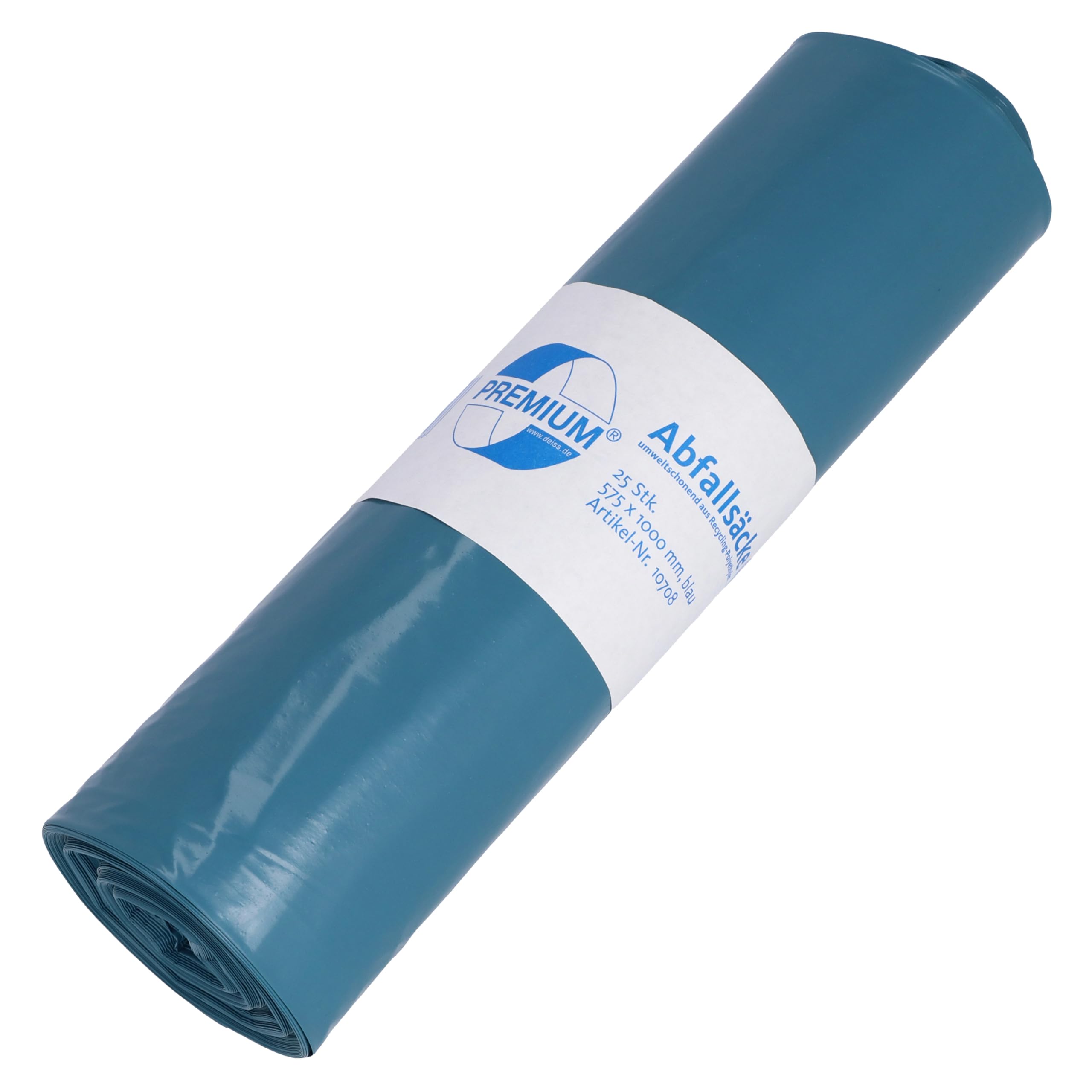 Deiss Premium 10708 Rubbish Bags, 2 1/4 x 1000 mm type 60 Blue (Pack of 25)