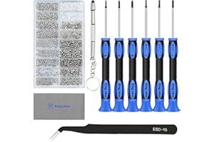 Eyeglass Repair Kits, Kingsdun Eye Glasses Repairing Kit with Precision Screwdriver Set & 1200PCS Screws, Curved Tweezers for Eyeglass, Sunglasses, Spectacles & Watch Clock Repair Tool