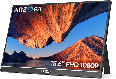 ARZOPA 15.6 Inch Portable Monitor 1920x1080 IPS USB C HDMI Kickstand