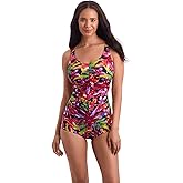 Mimi Flamingo Shape Solver Sport Women's Swimwear Shape Shifter Shirred Front Girl Leg Tank One Piece Swimsuit