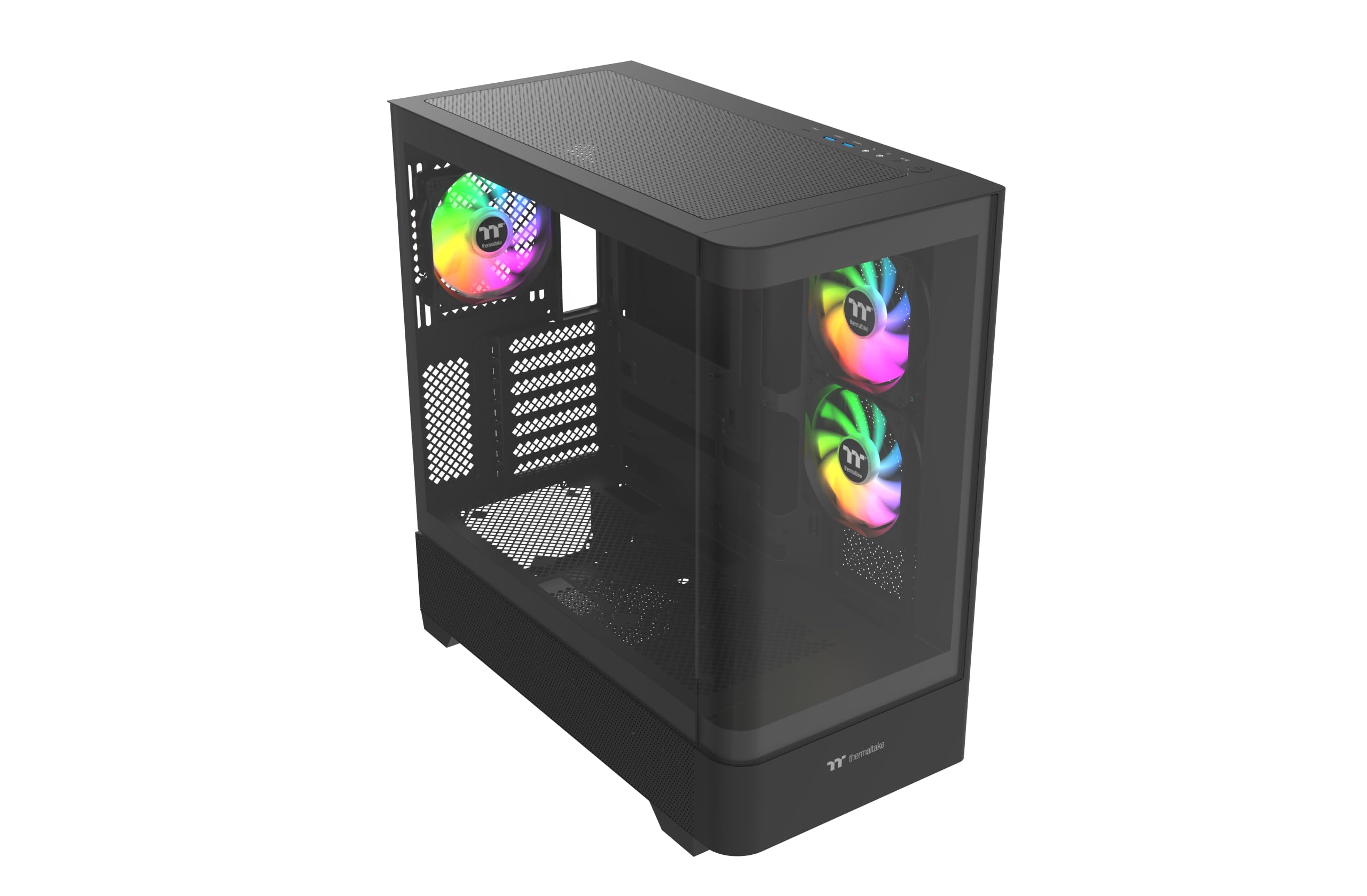 Thermaltake View 290 TG ARGB Black | ATX PC Gehäuse | Showcase Design | Tempered-Glass Front | ARGB Lüfter | AIO/Wasserkühlung Support | sehr leiser Airflow | Hidden-Connector | USB 3.0 2