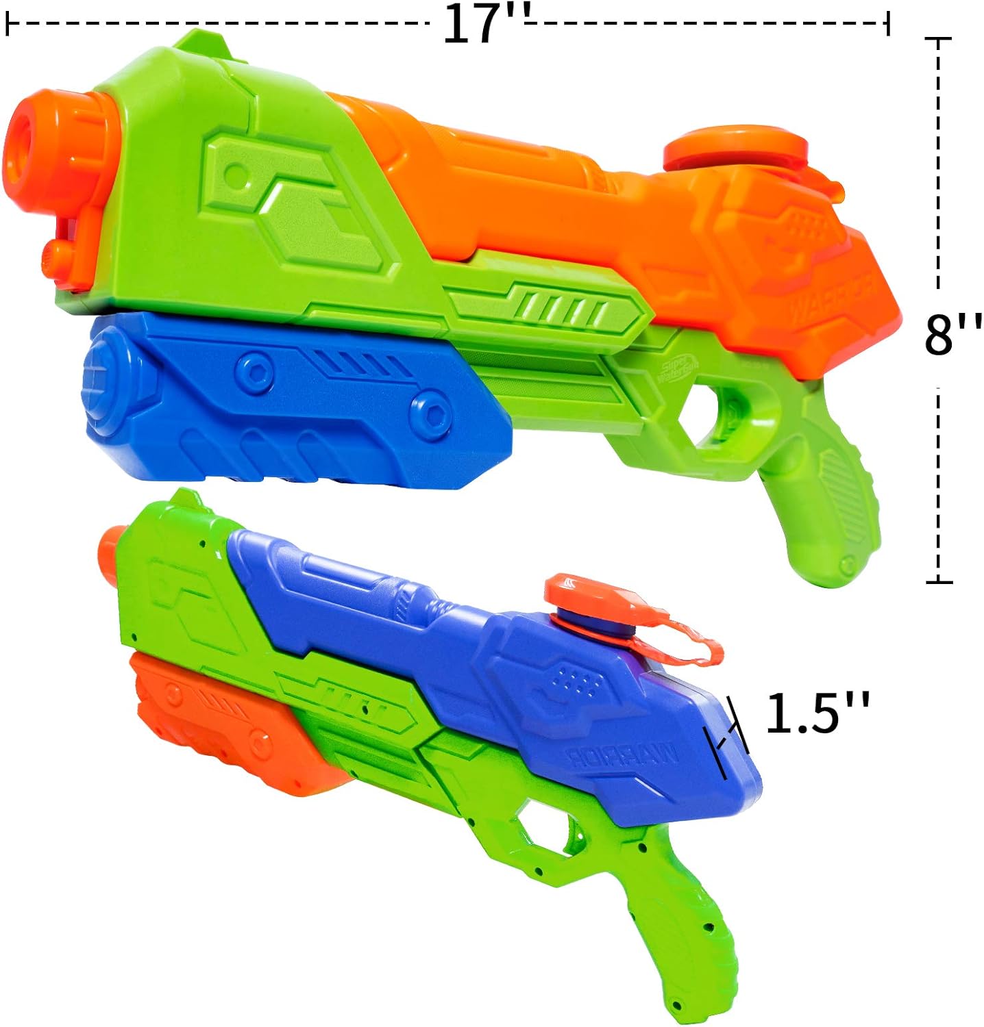 HAJACK Water Gun, 2 Pack Water Guns for Kids, 1400CC High Capacity, Long Range Squirt Guns, Shoot Up to 40 Feet, Summer Swimming Pool Beach Party Water Outdoor Fighting Toy: Toys & Games