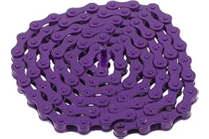 PACKOVE Colored Single Speed Bike Chain Purple Steel Replacement Chain for Road and Mountain Bikes Cycling