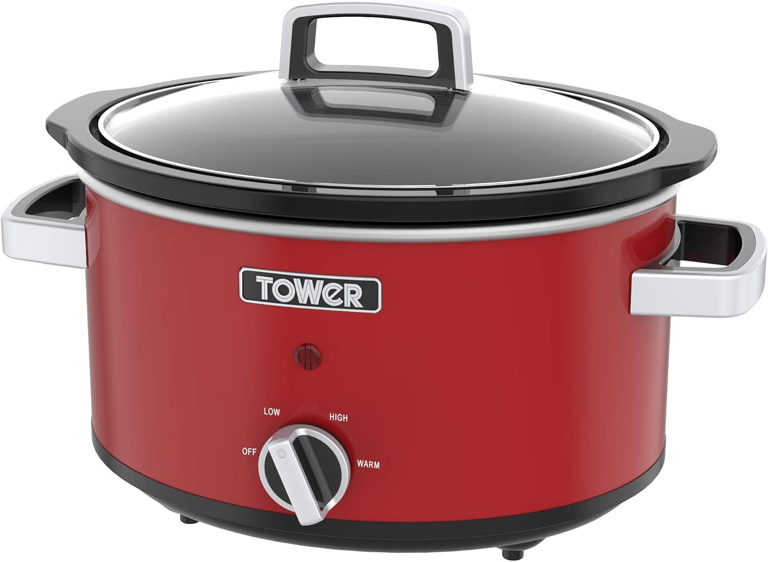 Tower T16018R Stainless Steel Slow Cooker with 3 Heat Settings, Keep