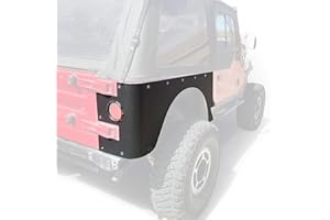 KUAFU Rear Corner Rocker Guards Compatible with 1997-2006 Jeep Wrangler TJ, Rear Body Armor Quarter Panels Tail Light Trim Covers Steel Textured Black 2Pcs