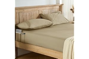 Entisn Pure Cotton Fitted Sheets with Pockets on Side, 400 Thread Count Queen Cotton Fitted Sheet Only, Deep Pocket Fits Matt