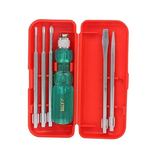 Suzec Johnson Series J2700 Multipurpose Screwdriver Kit with 5 Blades and Tester Transparent Handle for Home (5 Pcs)