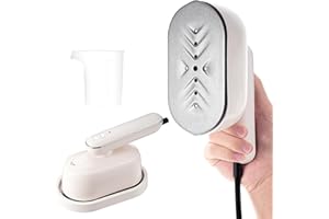 CestMall Mini Steam Iron for Clothes, 90° Rotating Portable Steamer Travel Mini Steam Iron, 1000W Iron Steamer Support Dry and Wet Ironing 2 in 1 Fast Heat-Up for Home Travel College